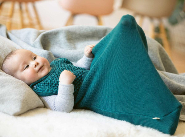 Bio Baby Träger-Schlafsack MERINO Schurwolle, gestrickter disana  Babyschlafsack