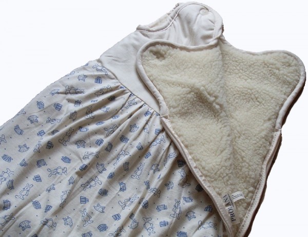 Bio Winter Babyschlafsack Bobo, Biobaumwolle, Futter: Lammflor