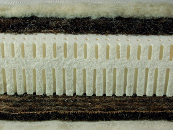 Rosshaarmatratze mit Naturlatex - Querschnitt