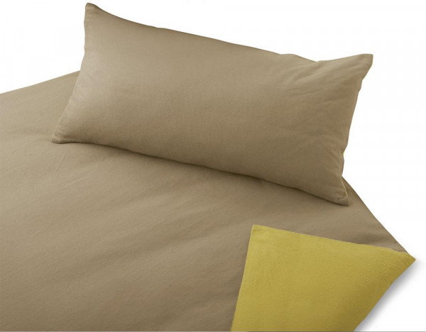 Bio Biber Wendebettwäsche - Messing/Sand