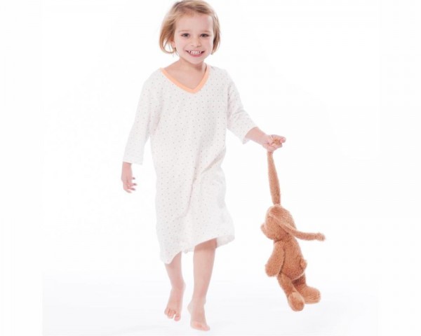 RESTPOSTEN - Bio Kinder Nachthemd 3/4 Arm, JERSEY Pünktchen
