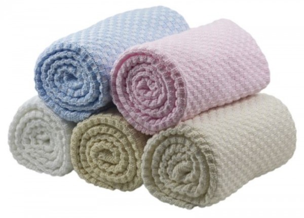 Erstlingsdecke - Baby Strickdecke aus Bio Baumwolle kbA und GOTS